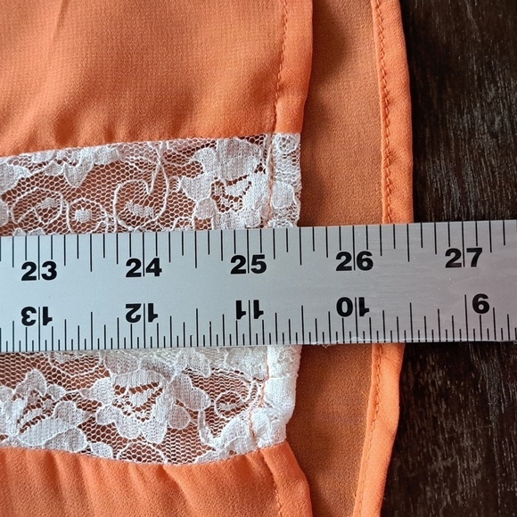 Romeo & Juliet Coutour Blouse Orange with Ivory Lace Details Size Medium - Picture 12 of 12